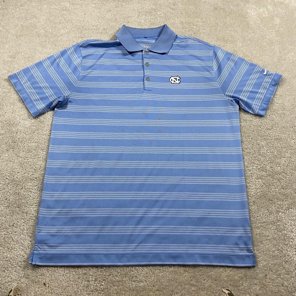 North Carolina Tar Heels Polo Shirt Mens Large Blue NCAA Golf Nike Dri Fit